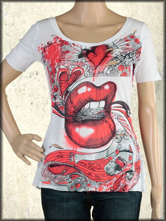 Nuvula Lullaby Hearts Lips Music Notes Abstract Pop Art Womens