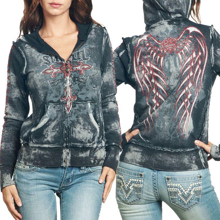 angel wing hoodies with rhinestones